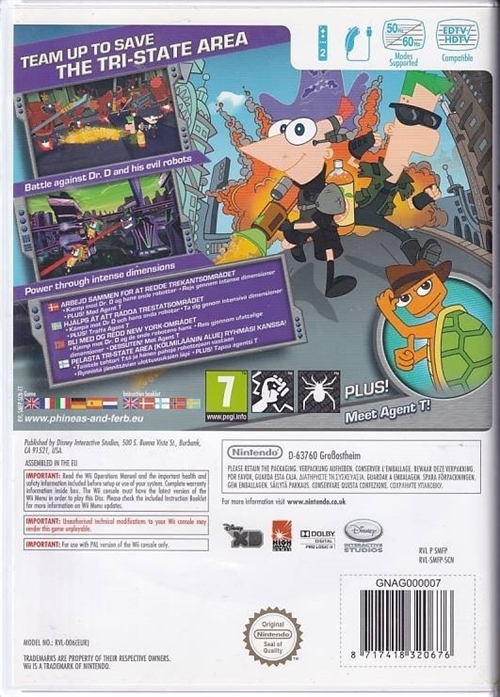 Disney Phineas and Ferb Across the 2nd Dimension - Wii (B Grade) (Genbrug)
